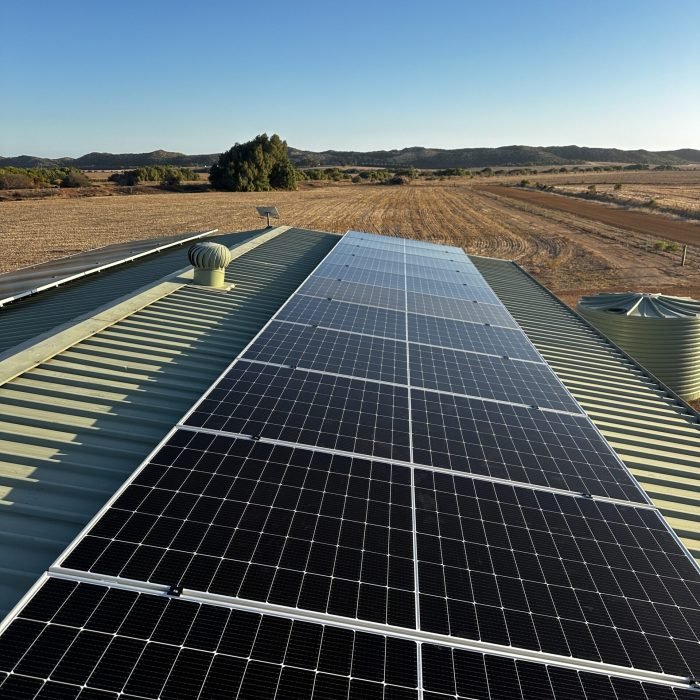 scaled picture of one of ECG solar panels package around farm area